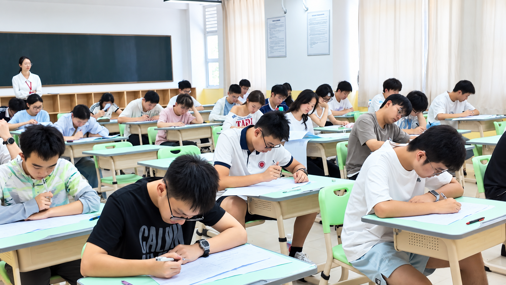 学生专注完成课堂练习