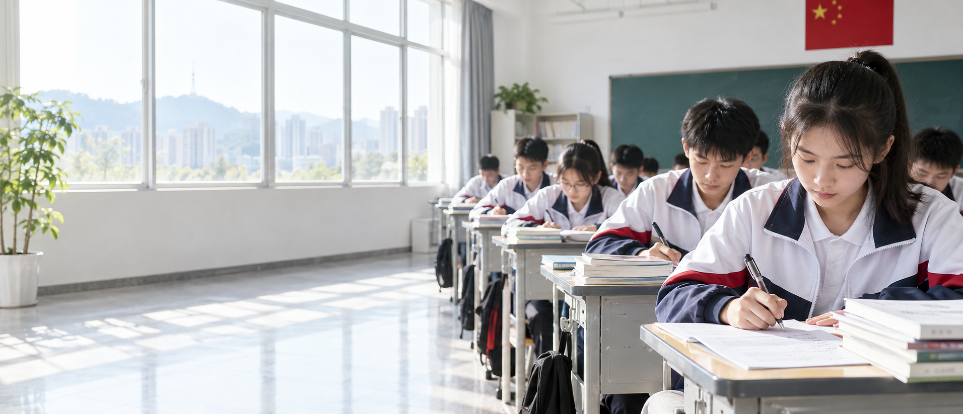 学生在教室复习